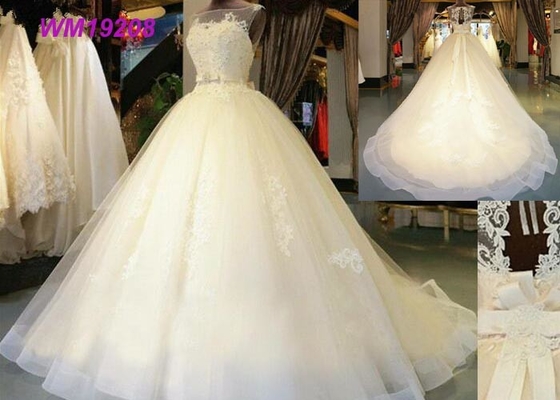 Custom Made Sleeveless Female Wedding Dress Tulle Open Back Princess Design