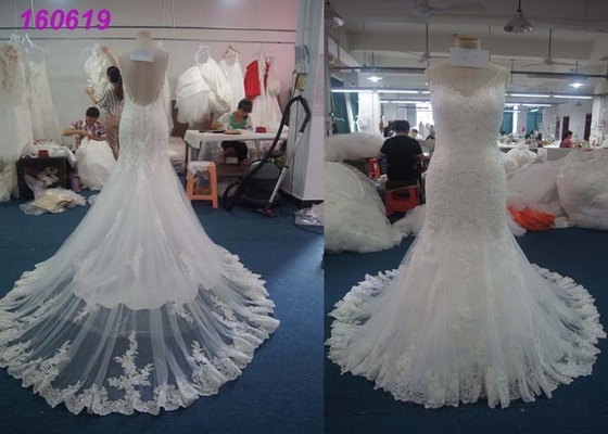 Fashion Princess Mermaid Wedding Dresses / Women Maxi Tulle Mermaid Bridal Gowns