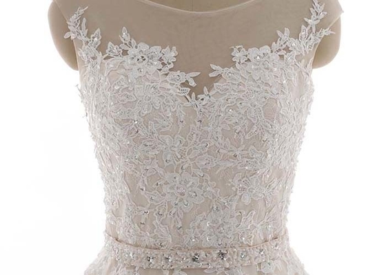 Fashionable Floor Length A Line Wedding Dresses , See Through A Line Bridal Gowns