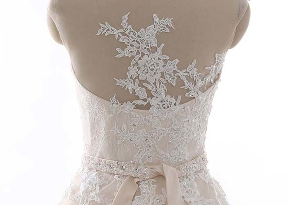 Fashionable Floor Length A Line Wedding Dresses , See Through A Line Bridal Gowns