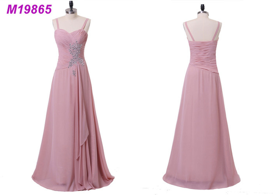 Long Pink A Line Mother Of The Bride Formal Gowns With Jacket And Long Sleeves