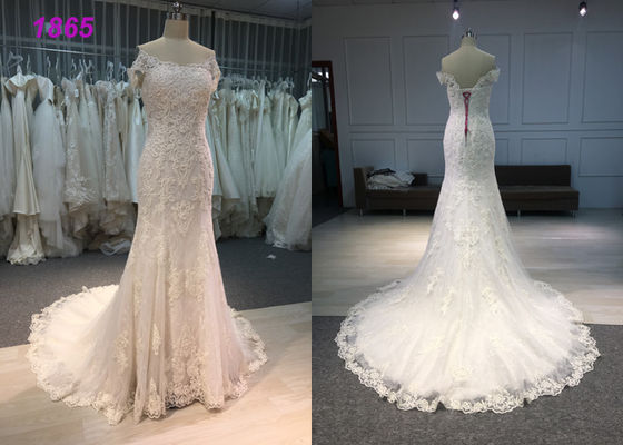 Gorgeous Appliques Sexy Off Shoulder Trumpet Wedding Dress Mermaid Bridal Gowns