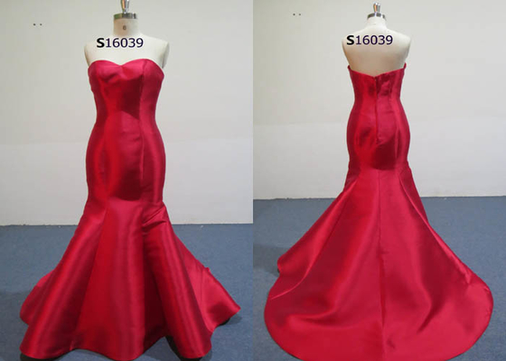 Red Detached Super Long Train Female Wedding Dress Mermaid Bridal Gowns
