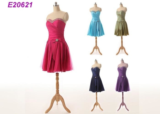 Vestidos de cocktail roxos chiffon para casamentos, vestido de cocktail do comprimento do joelho das senhoras
