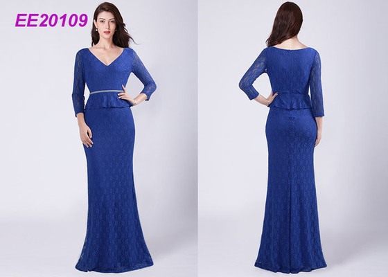 A - Linha mãe do comprimento do assoalho dos vestidos de noite formais do laço dos vestidos da noiva