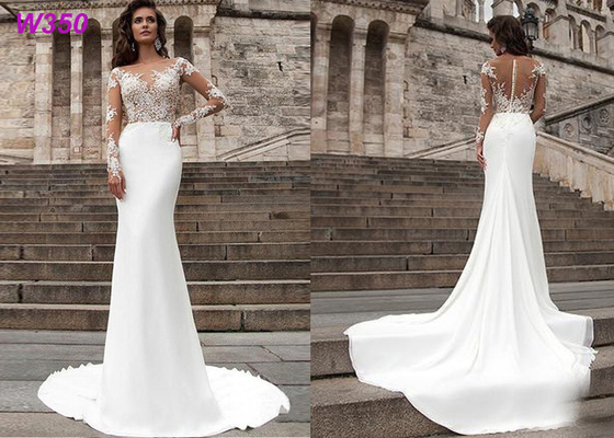 Encalhe a série abotoam o vestido nupcial de Turquia 2019 boêmios traseiros da sereia do vestido de casamento
